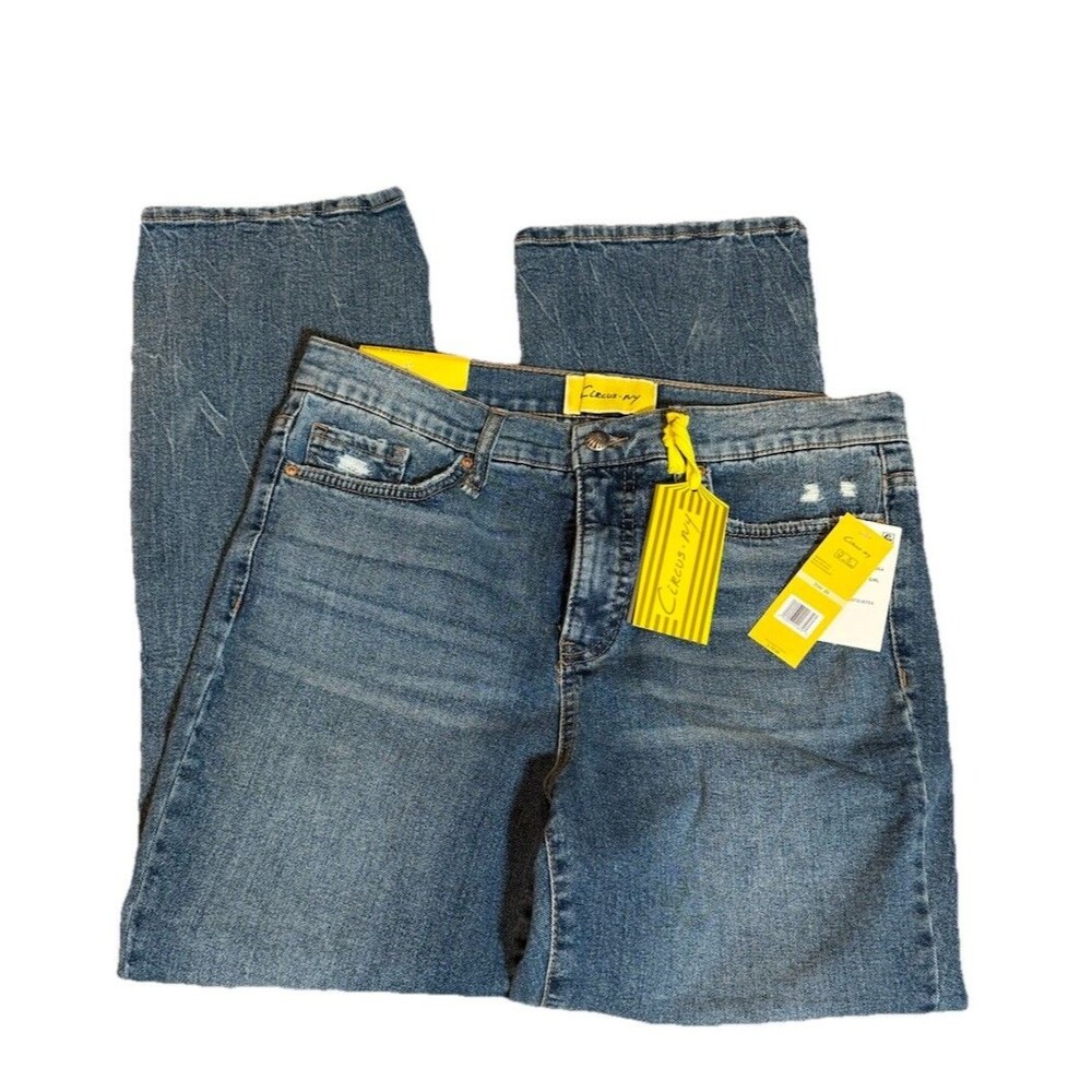 Circus.l NY Jeans WomenH High Rise Slim Straight Distressed Casual Denim NWT 30‎